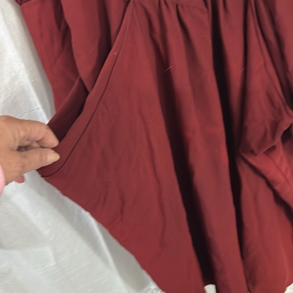 Vintage JESSICA McCLINTOCK burgundy midi dresss lace collar button back Women 8 - Picture 5 of 16